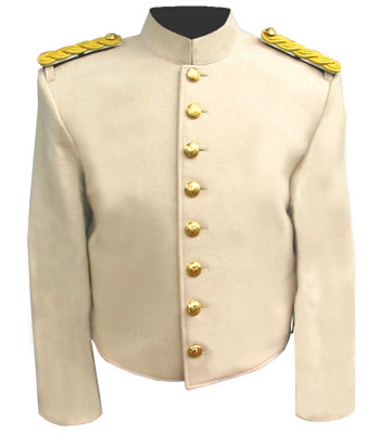 GlengarryHats.com Natural White / Gold Plain Cuff Melton Wool Summer Tunic