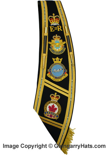 GlengarryHats.com 637 Arrow Squadron Hand Embroidered Drum Major Baldric Sash