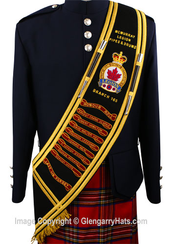 GlengarryHats.com Lowland RFCA Embroidered Baldric Sash