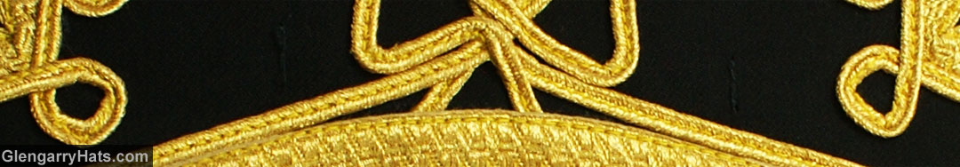 GlengarryHats.com Black Gabardine Wool Gold Scroll Trim Doublet Shoulder Shells