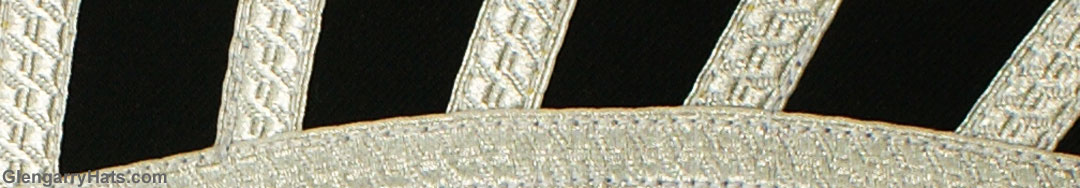 GlengarryHats.com Black Gabardine Wool Silver 5 Bar Trim Doublet Shoulder Shells