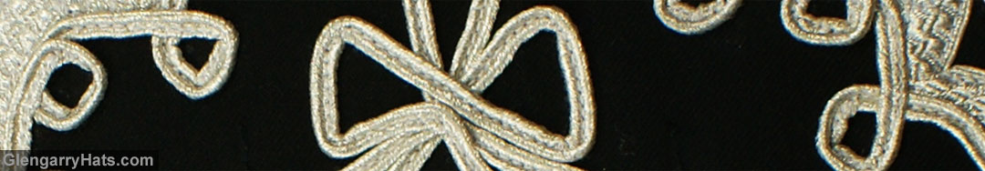 GlengarryHats.com Black Gabardine Wool Silver Scroll Trim Doublet Shoulder Shells