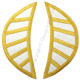 GlengarryHats.com White Cotton Gold 5 Bar Trim Doublet Shoulder Shells Front View