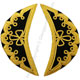 GlengarryHats.com Black Melton Wool Gold Scroll Trim Doublet Shoulder Shells Front View