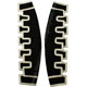 GlengarryHats.com Black Melton Wool Silver Braid Castellated Trim Doublet Shoulder Shells Front View