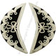 GlengarryHats.com Black Melton Wool Silver Scroll Trim Doublet Shoulder Shells Front View