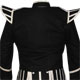 Black piper doublet with silver braid trim