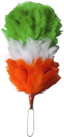 Green over White over Orange Feather Hackle