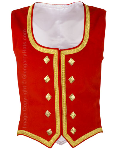 Red Melton Wool Piper Doublet