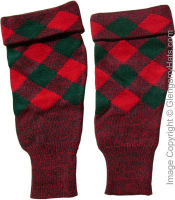 Green / Red Diced Highland Military Hose Tops
