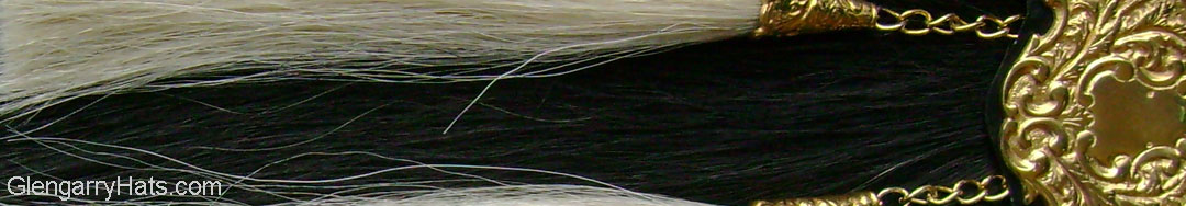 Black Horsehair Sporran with 2 White Tassels + Chrome 