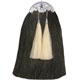 Black Horsehair Sporran with 2 White Tassels + Chrome 
