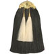 Black Horsehair Sporran with 2 White Tassels + Gold