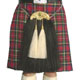 Black Horsehair Sporran with 2 White Tassels + Gold