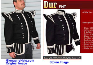 GlengarryHats.com copyrighted image unauthorized use by Pakistan vendor