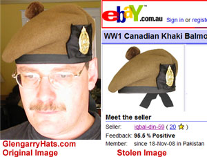 GlengarryHats.com copyright infringement by eBay seller iqbal-din-59