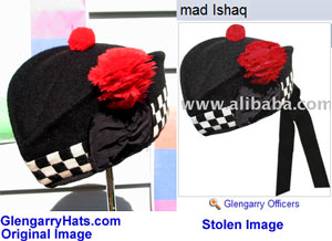 GlengarryHats.com evidence of copyright infringement