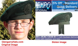 GlengarryHats.com copyrighted image unauthorized use by Pakistan based vendor