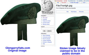 GlengarryHats.com copyrighted image unauthorized use by Wikipedia Uploader